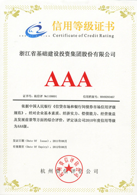 再攀新高，我集團(tuán)喜獲AAA級最高信用評級